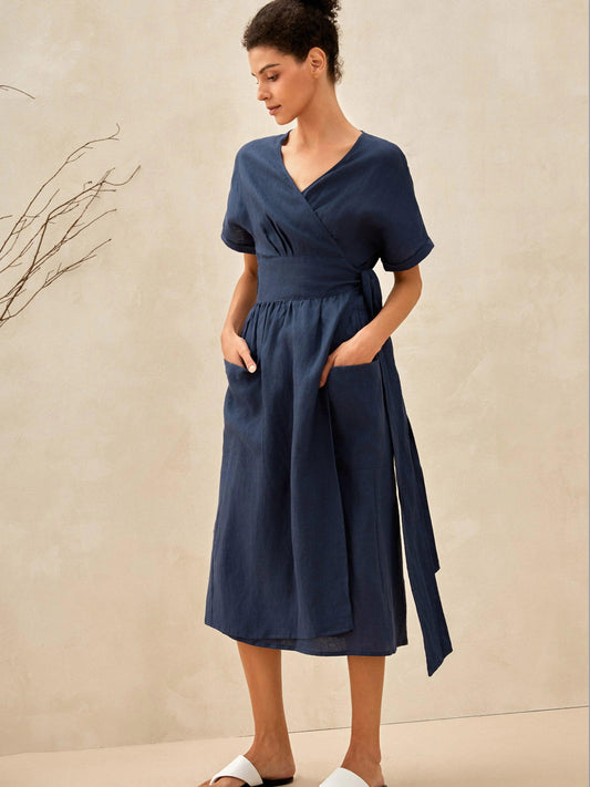 100% Linen Kimono Dress CELESTE