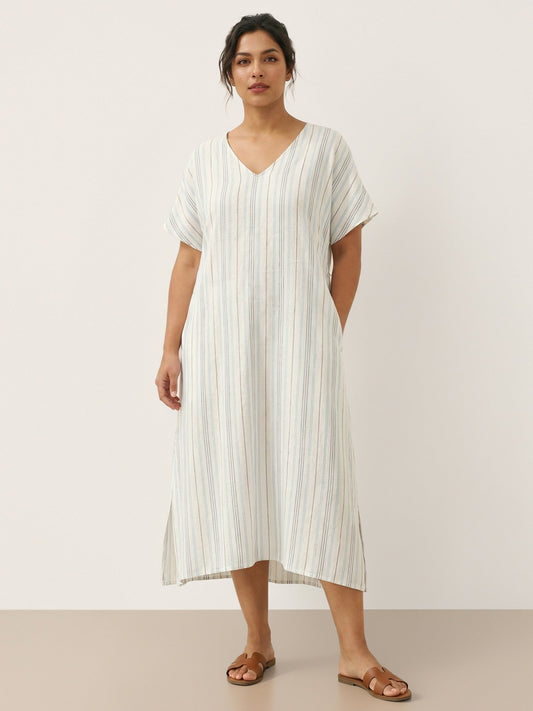 100% Linen Back-Tied Waist Maxi Dress HANA