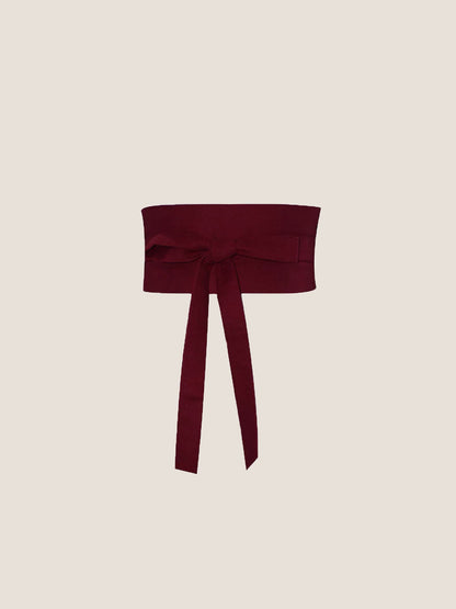 Linen Wide Tie-Front Waist Belt ZAFIRA