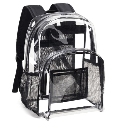 Clear Backpack Heavy Duty PVC Transparent Bookbag See through Shoulder Tote Bag