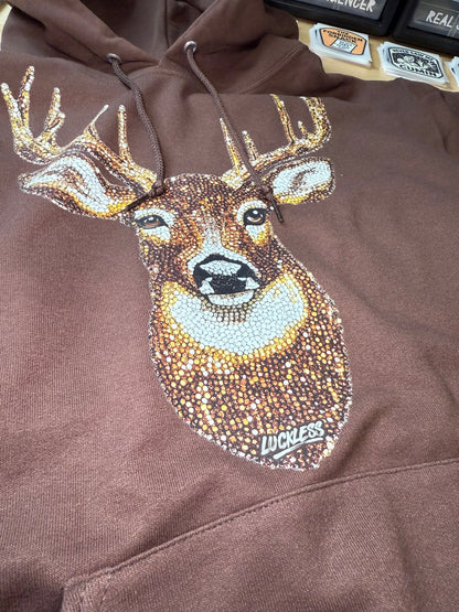 Faux Rhinestone Buck Hoodie