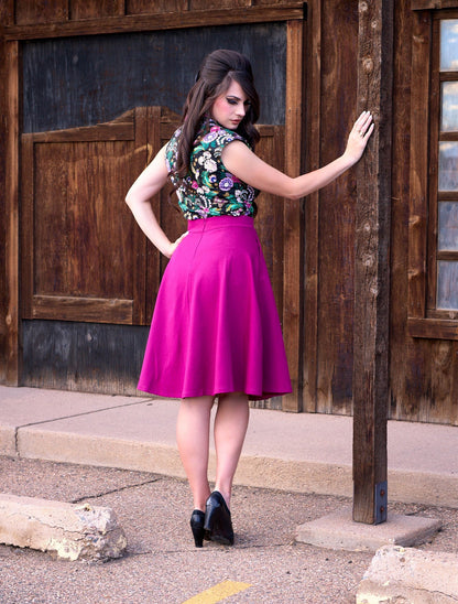 Charlotte Skirt in Magenta - 3X only