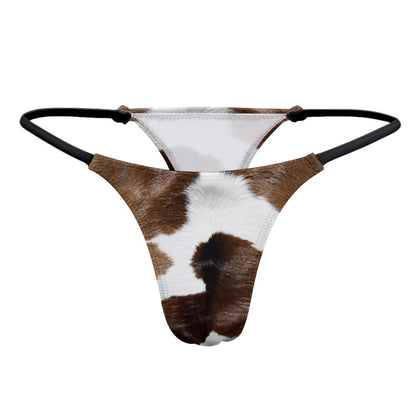 Cow Print Yoga Thong