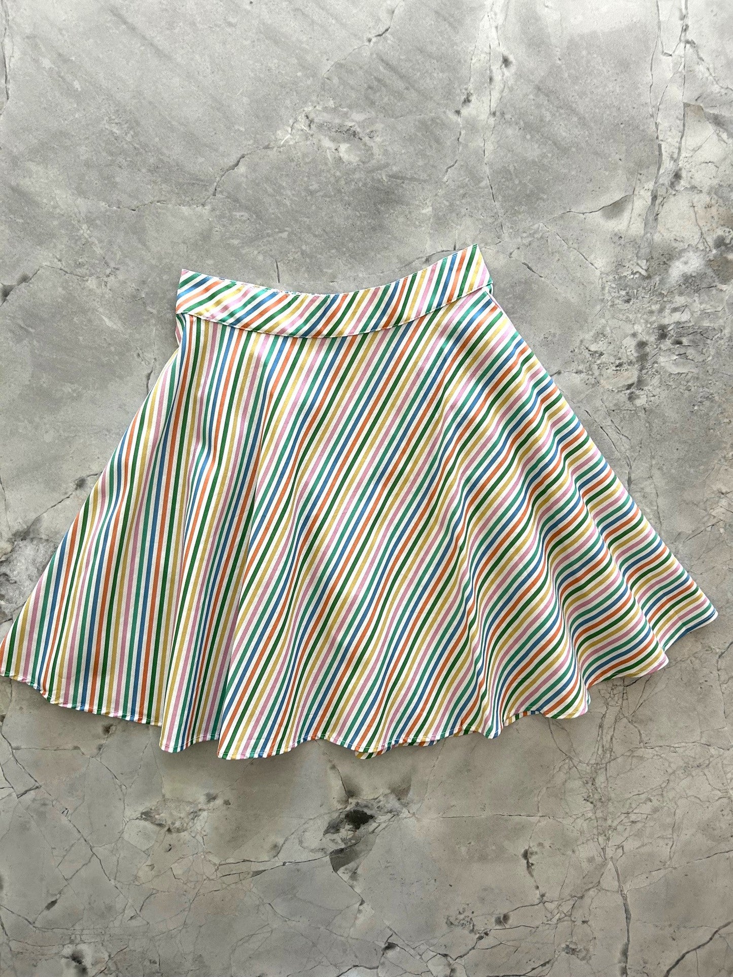 Rainbow Stripe Skater Skirt