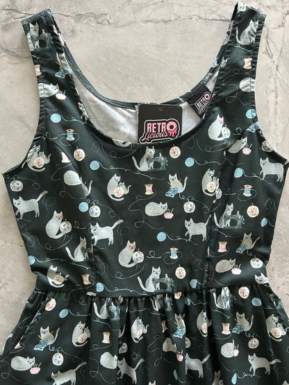 Cats and Yarn Fit & Flare Dress - Small only, 1 left!