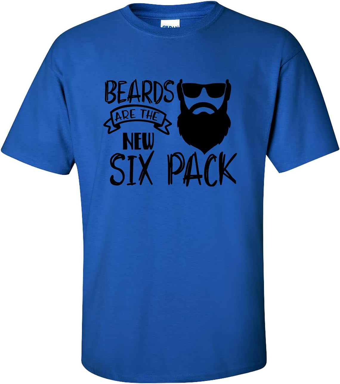 Men'S Father'S Day Beards Are the New Six Pack Funny Short Sleeve Graphic T-Shirt - 4X - Large - Royal