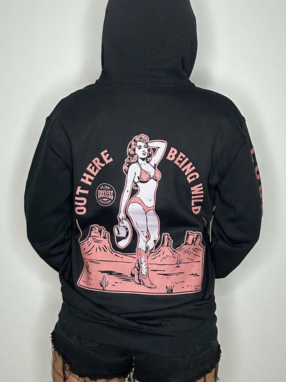 Out Here Being Wild Hoodie in Dusty Coral