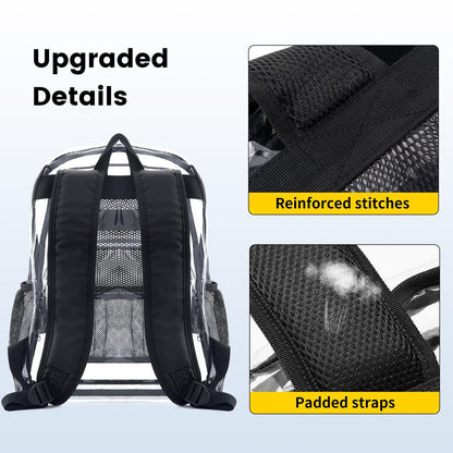 Clear Backpack Heavy Duty PVC Transparent Bookbag See through Shoulder Tote Bag