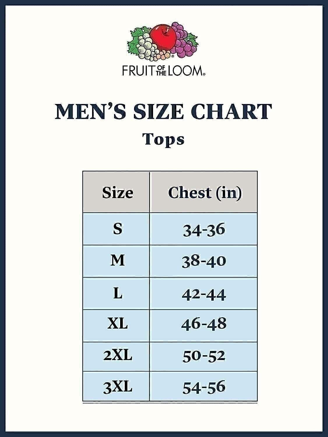 Fruit of the Loom Men'S T-Shirts Crew Neck Short Sleeve Multipacks Sizes S-3X