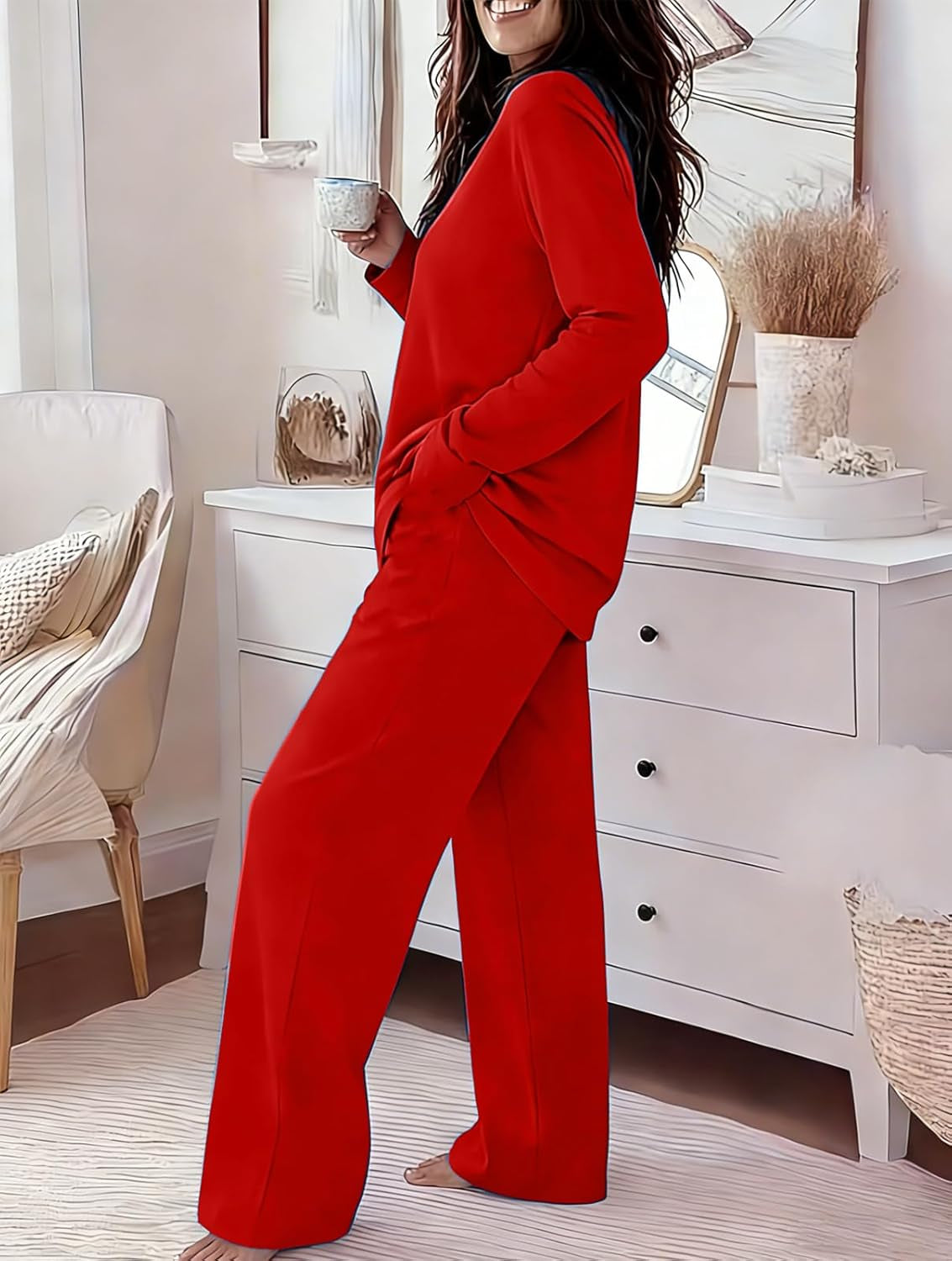 Women'S 2 Piece Outfits Casual Solid Color Workout Tracksuit Bodycon Pants Suit Set Jumpsuit Rompers with Pockets