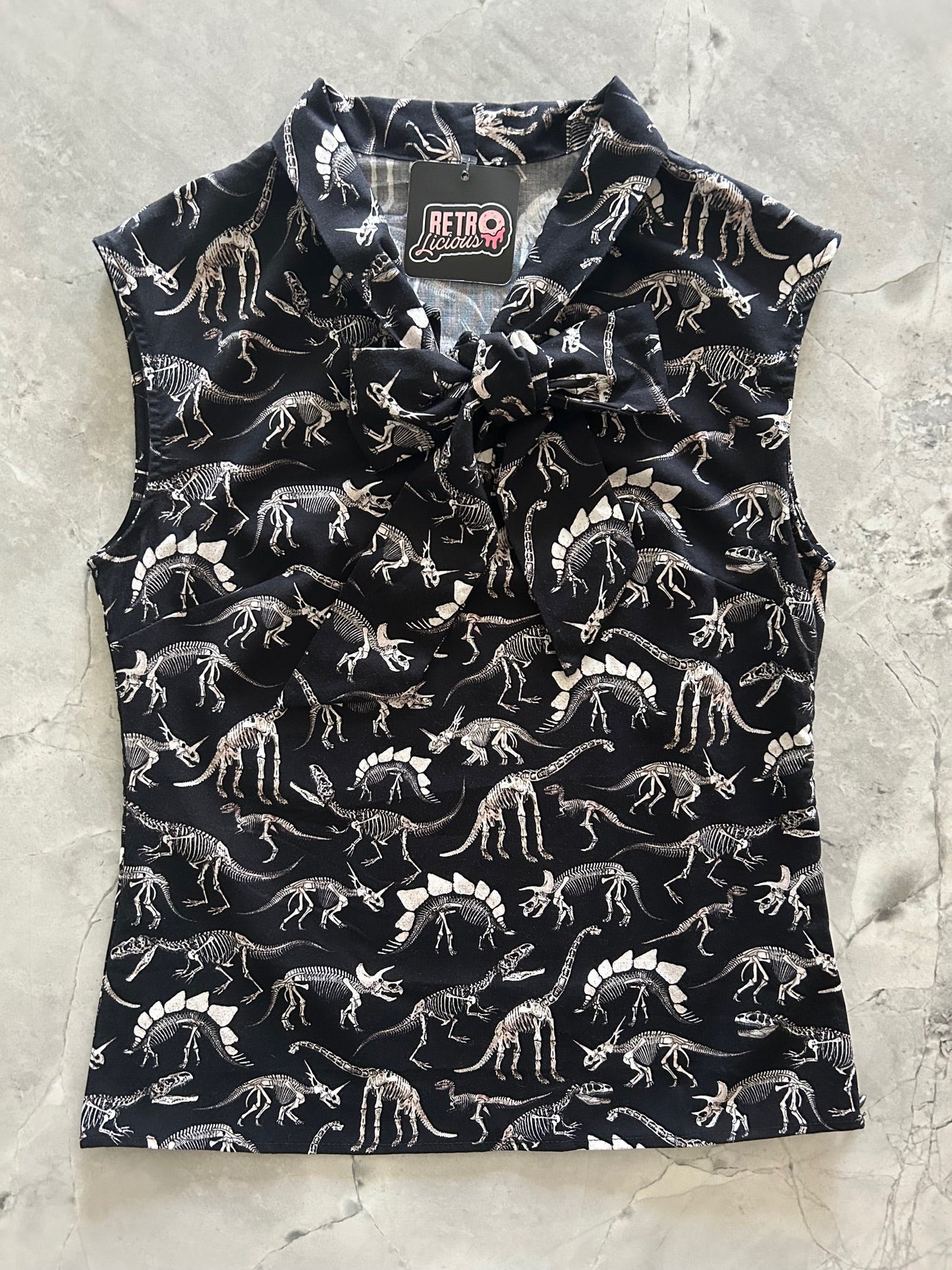 Dino Bones Bow Top - 1X only, 1 left!