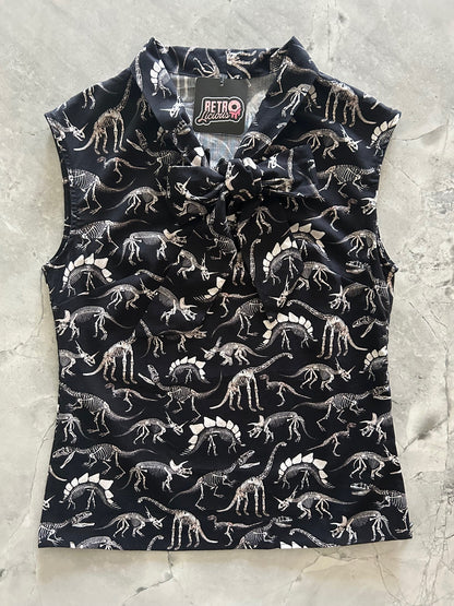 Dino Bones Bow Top - 1X only, 1 left!