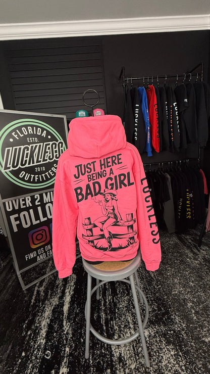 Bad Girl Neon Pink Hoodie