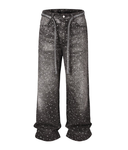 NOIR RHINESTONE DENIM