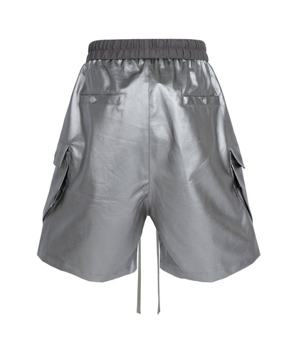 METALLIC SHINE CARGO SHORTS