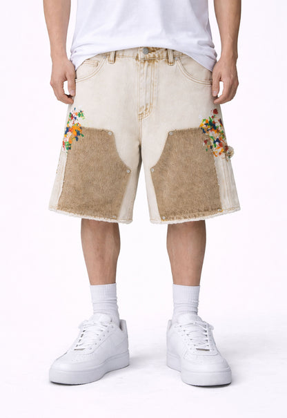 SAND SPLIT PAINTERS SHORTS