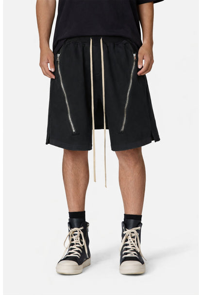 NOIR ZIP DRAWSTRING CARGO SHORTS