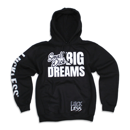 Small Dick Big Dreams | Funny Black and Neon Yellow Adult Hoodie