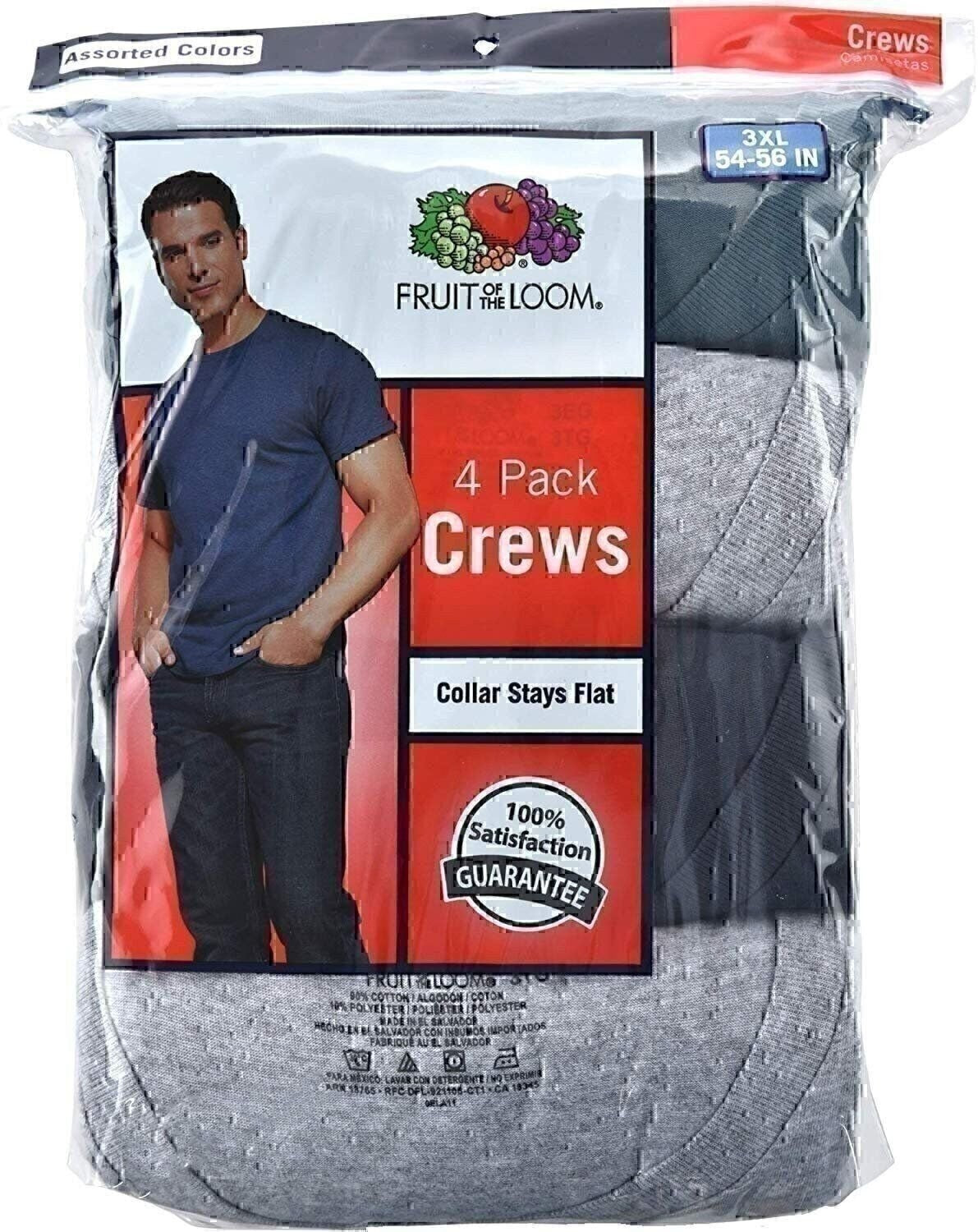 Fruit of the Loom Men'S T-Shirts Crew Neck Short Sleeve Multipacks Sizes S-3X