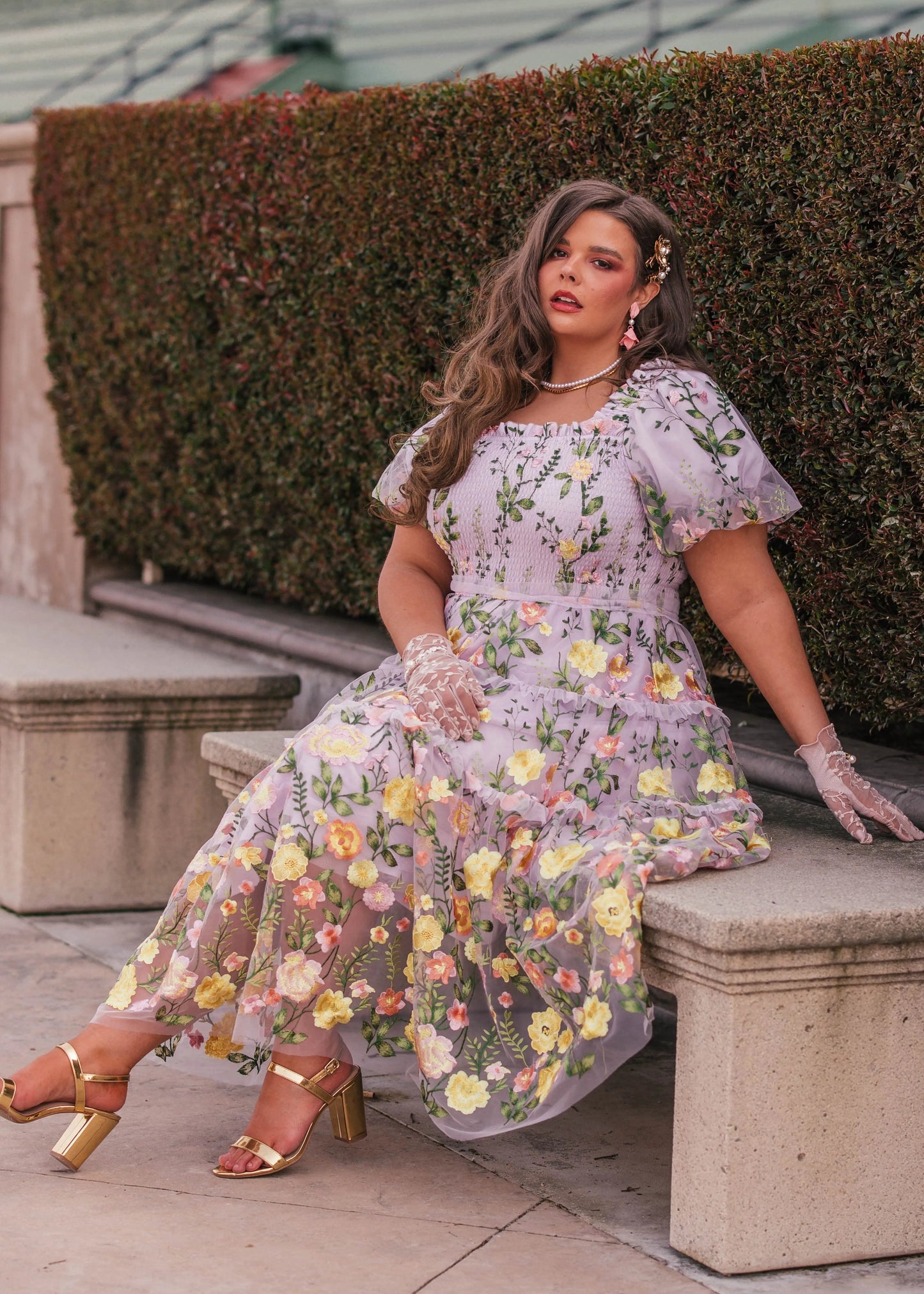 Rose Dress Midi - Lavender