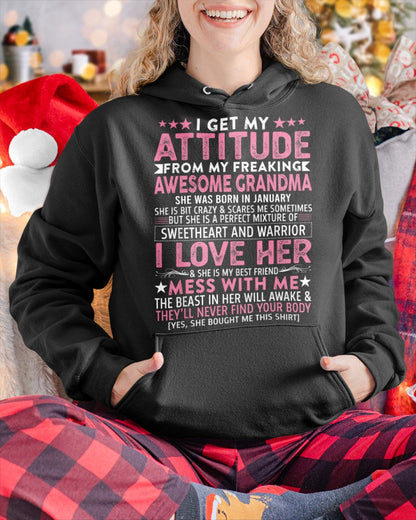 I GET MY ATTITUDE FROM MY GRANDMA JANUARY EDITION – FROM GRANDMA TO GRANDDAUGHTER NGHL01 (SKU07-163-01)